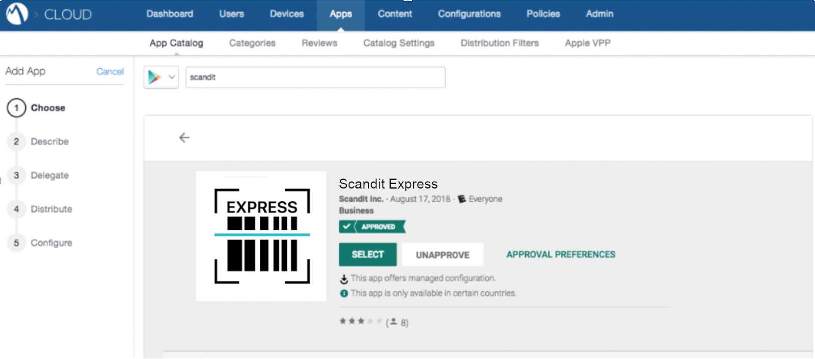 Add Express to App Catalog