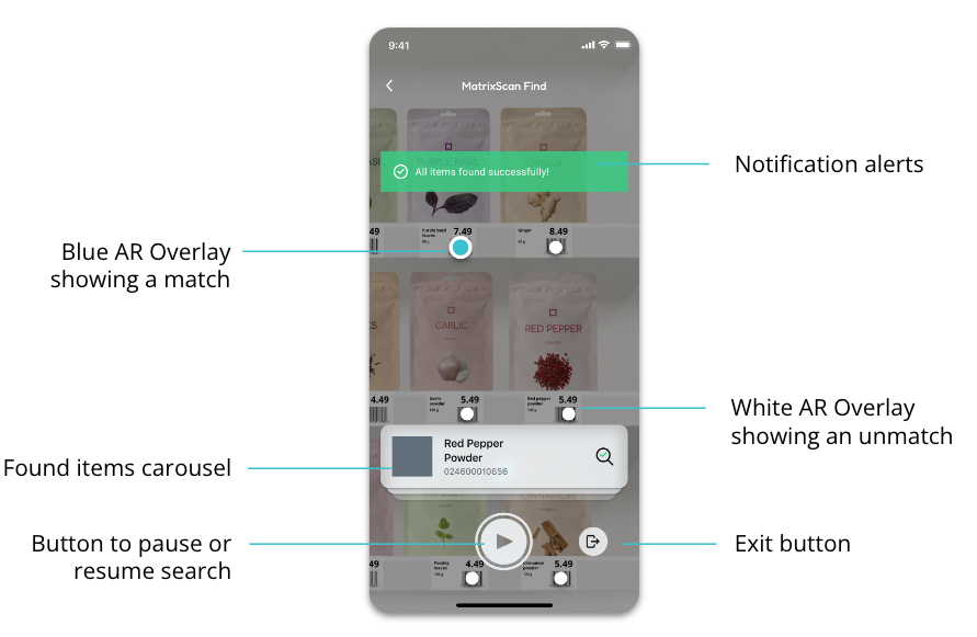 MatrixScan Find UI